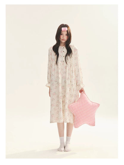 "Floral Journal" Cream Floral Pajama Collection (Free Eye Mask)