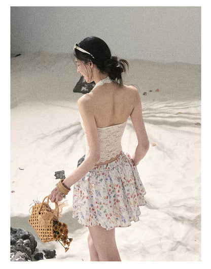 "Moss Whisper" Knit Sun Protection Cardigan & Cami Top