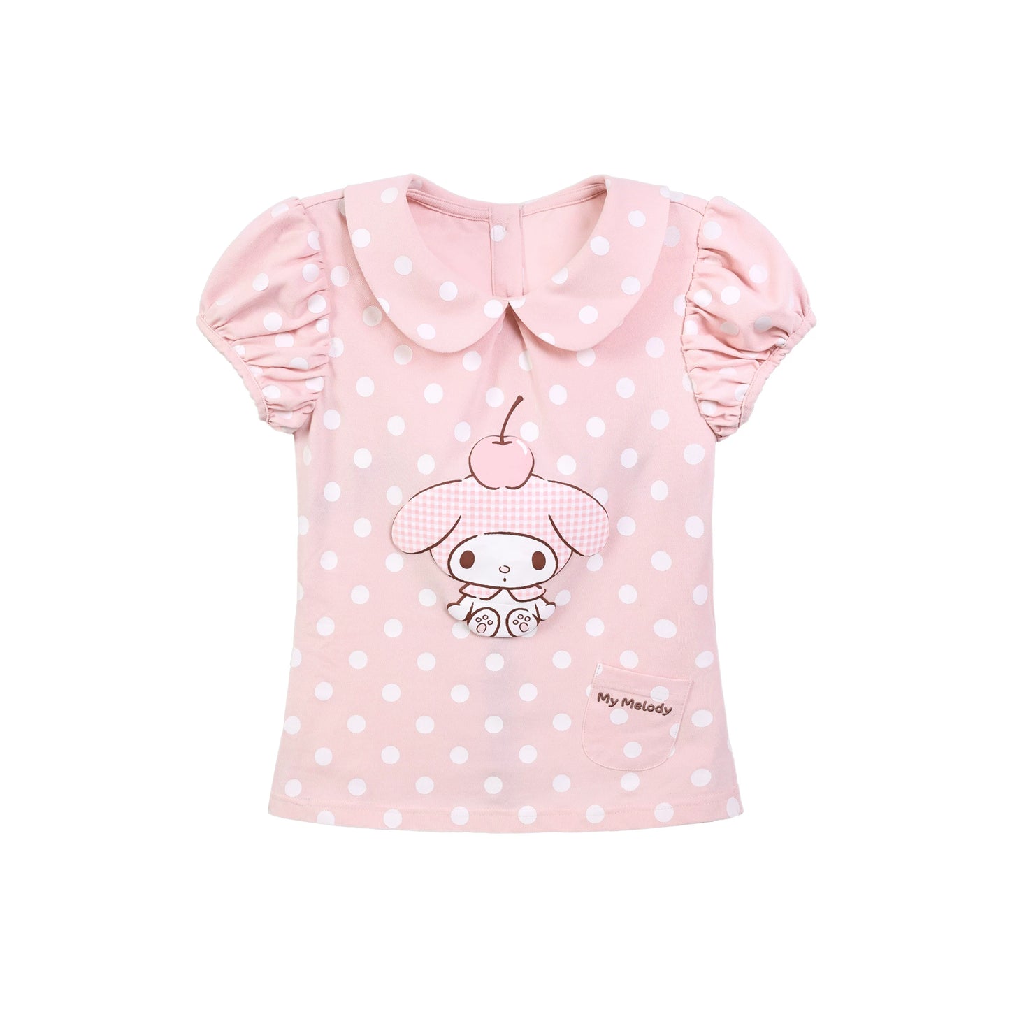 "Sweet Melody" Pink Casual Collection (Polka Dot Puff Sleeve Tee / Pleated Skirt / Bubble Skirt)
