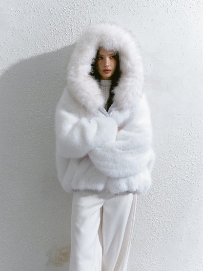 SALTHé盐茶 - Hokkaido Reversible Plush Hooded Jacket ST24D0918C
