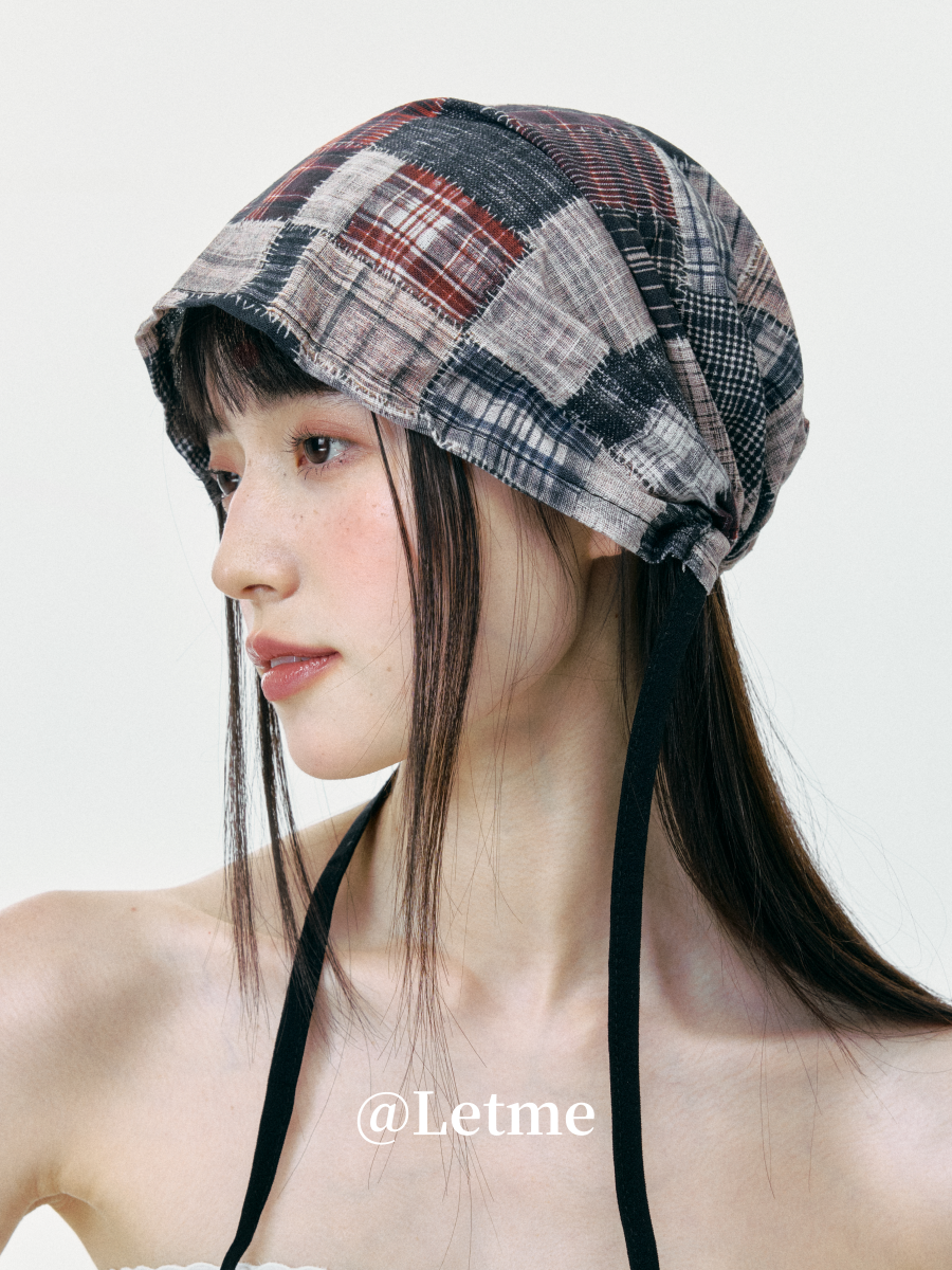 Distressed Slouchy Headscarf Beanie Hat