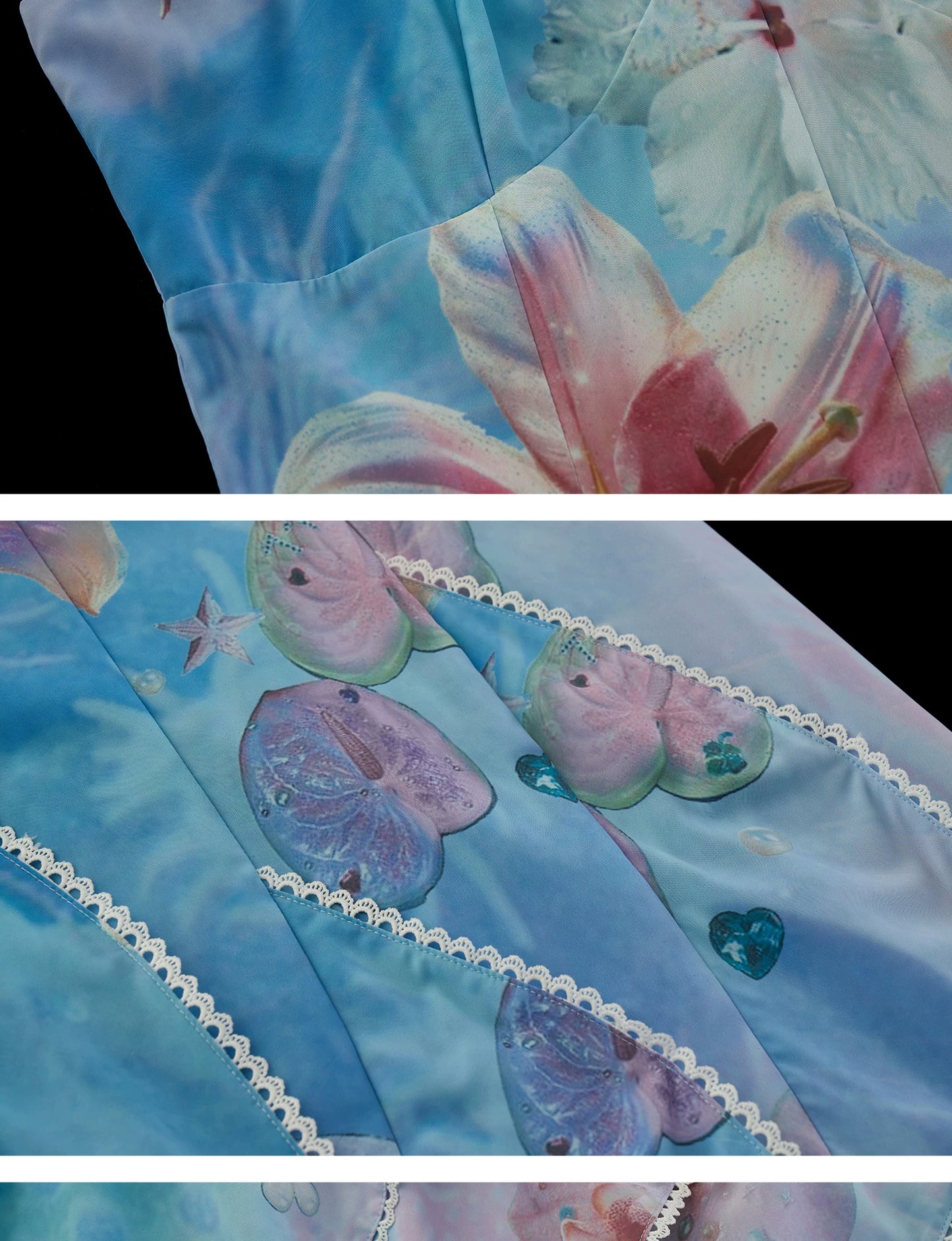 "Ocean Bloom Mood" Layered Dress WE911