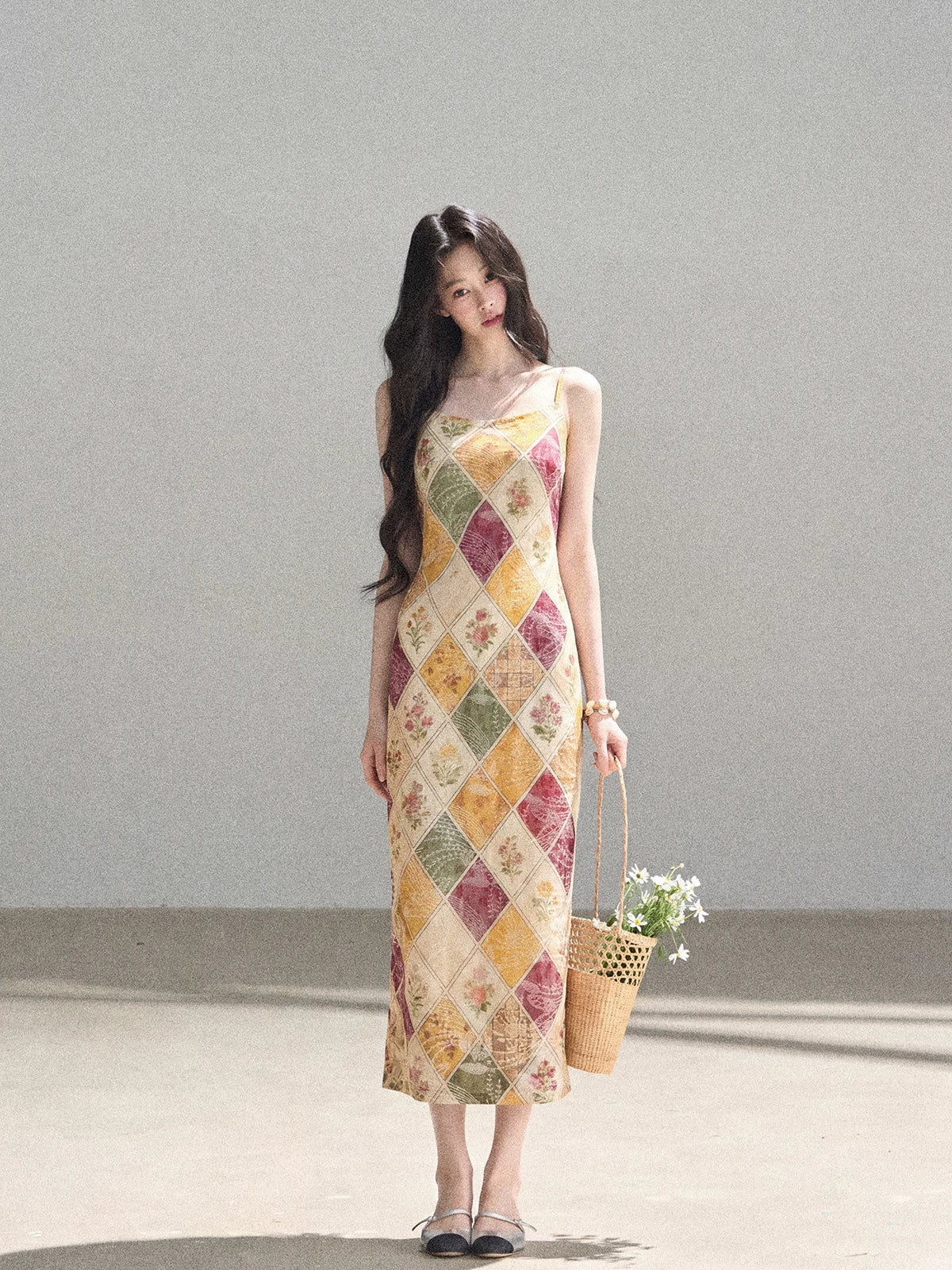 "In Her Lingering Gaze" Van Dyke Brown Floral Cami Bodycon Mini Dress