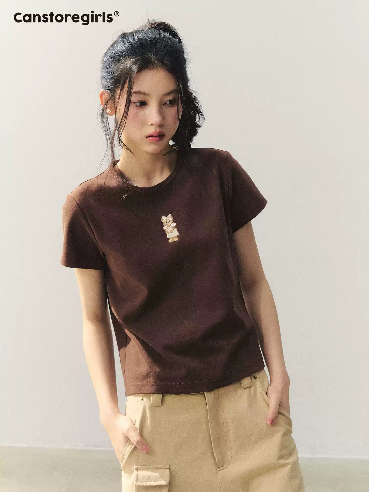 "Bear Morning Diary" Teddy Embroidered Tee LL2026048