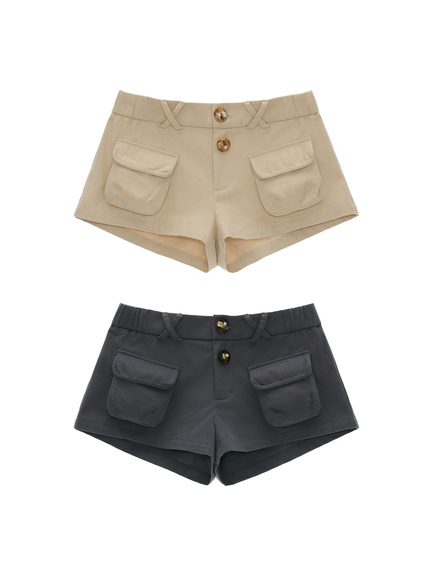Vintage Utility Pocket Cotton Shorts