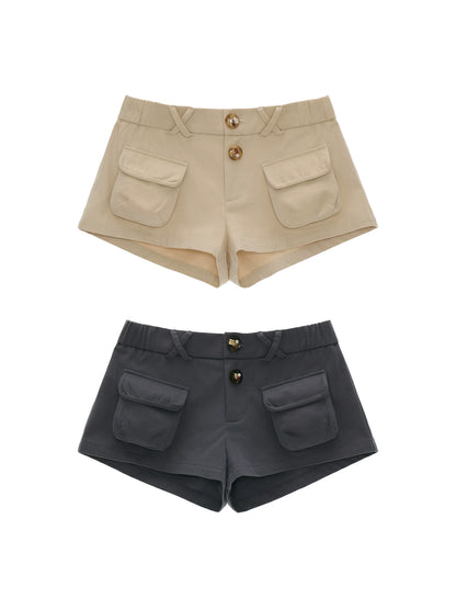 Vintage Utility Pocket Cotton Shorts
