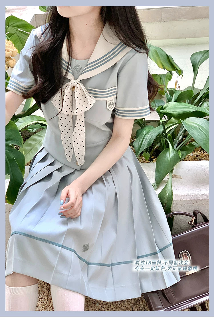 "Mint Whisper" Mint White Sailor Uniform Set