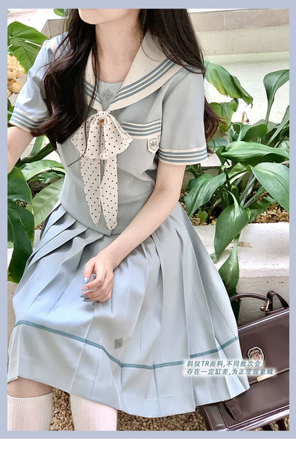 "Mint Whisper" Mint White Sailor Uniform Set