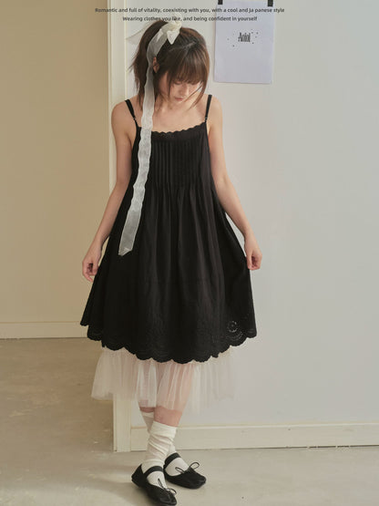 "Lace Whisper" Black Layering Lace Cami Top