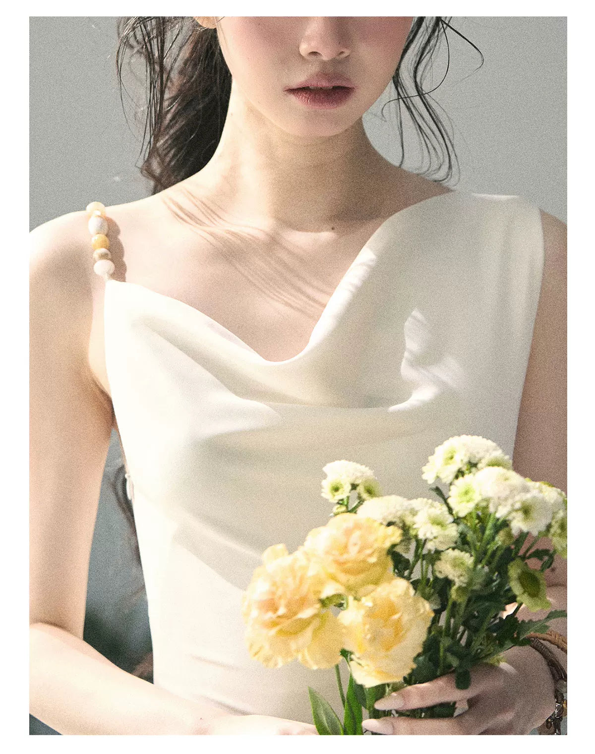 "Moonlight Sonata" Camellia White Elegant Sleeveless Maxi Dress