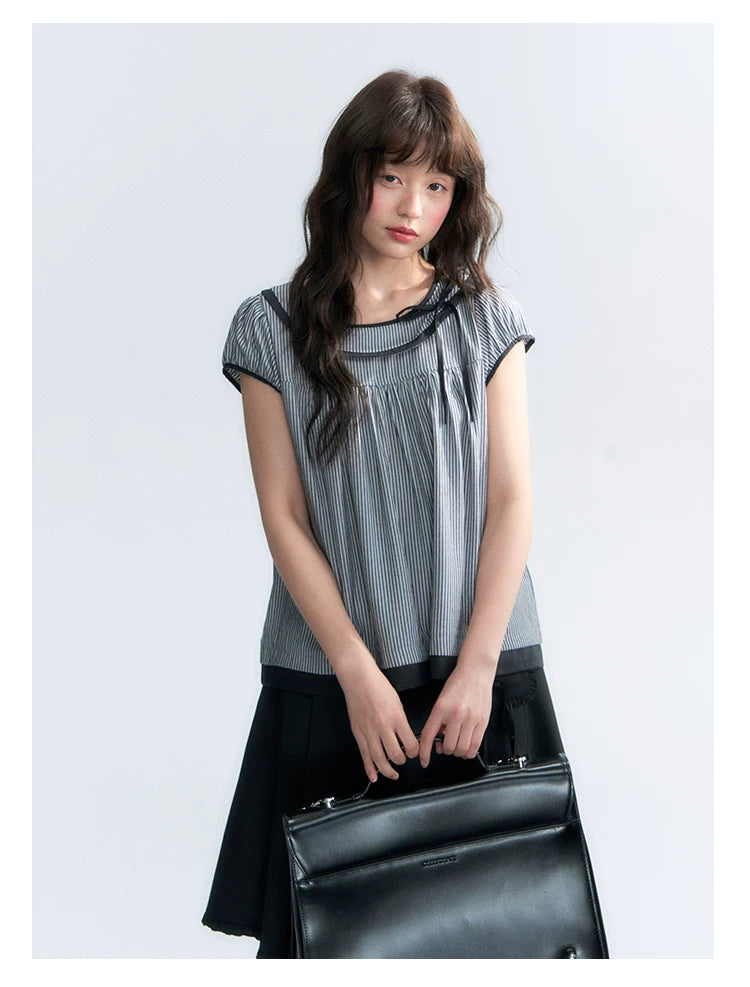 "Midnight Academy" Black Pleated Mini Skirt