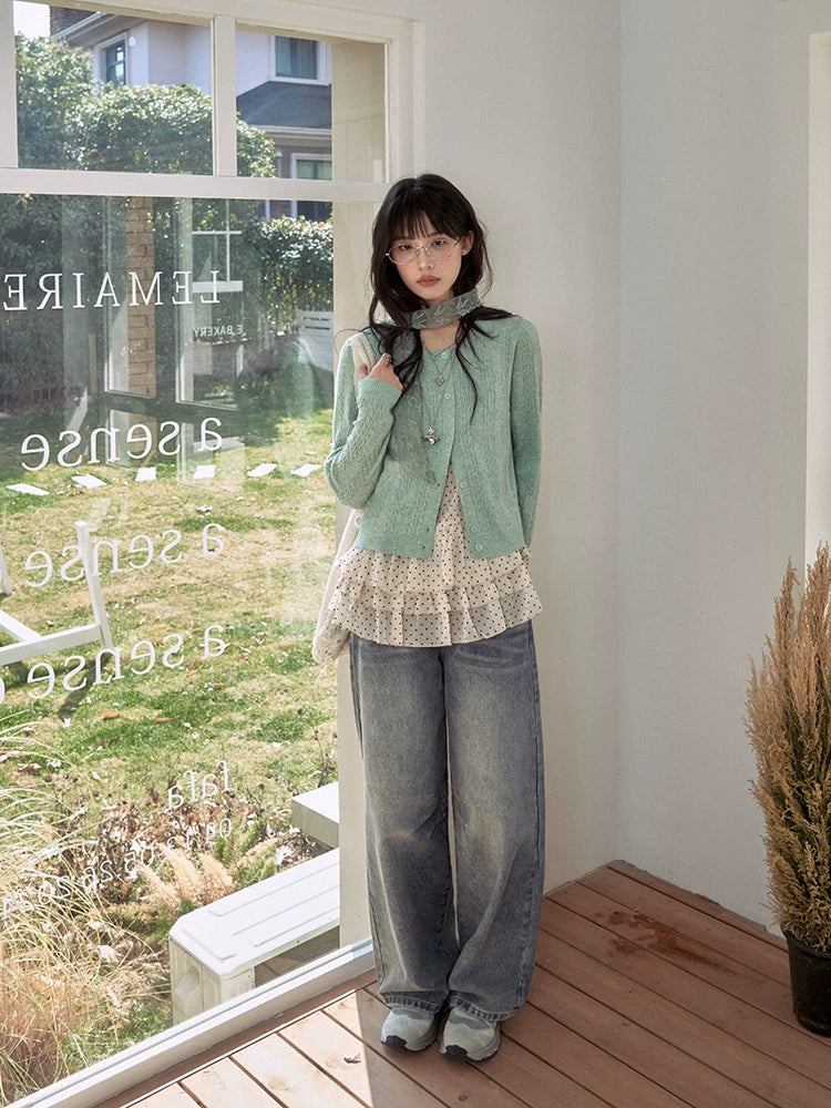 "Clover Breeze" Mint Green Knit Cardigan Collection