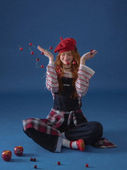 ASGONY - Vintage Wide-Leg Denim Overalls