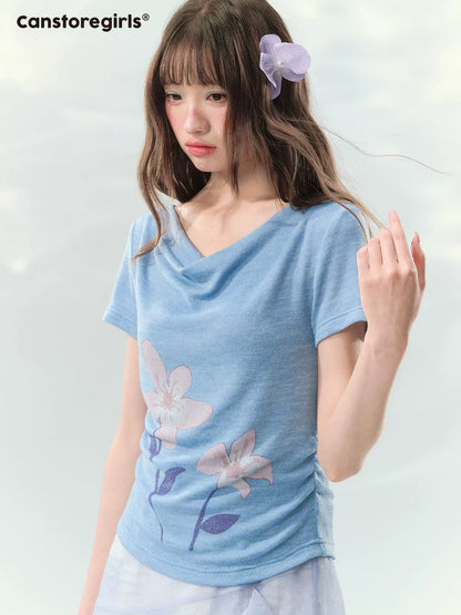“Blossoms on Mallow” Lavender Patchwork Skirt Set WW2026082
