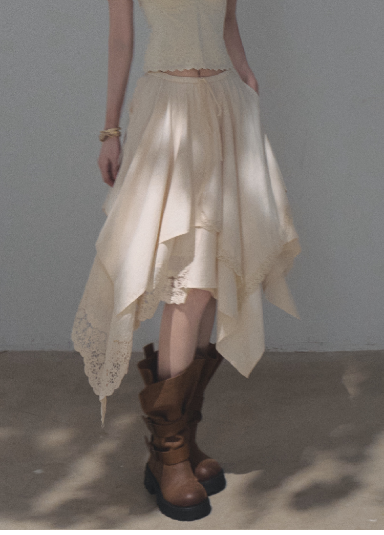 OAKMOO/ Distressed Slouchy Mid-Calf Combat Boots with Layered Straps