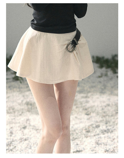 “Corridor Chimes” Dutch Cream A-Line Puff Mini Skirt