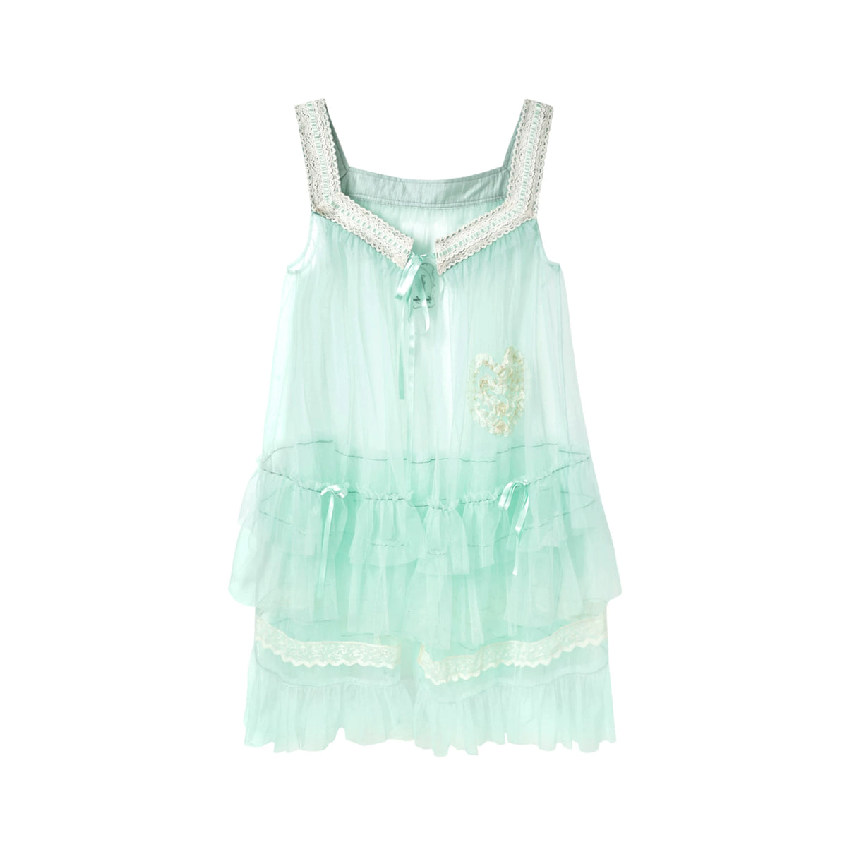 KYOUKO - Mint Green Lace Layered Overlay Skirt