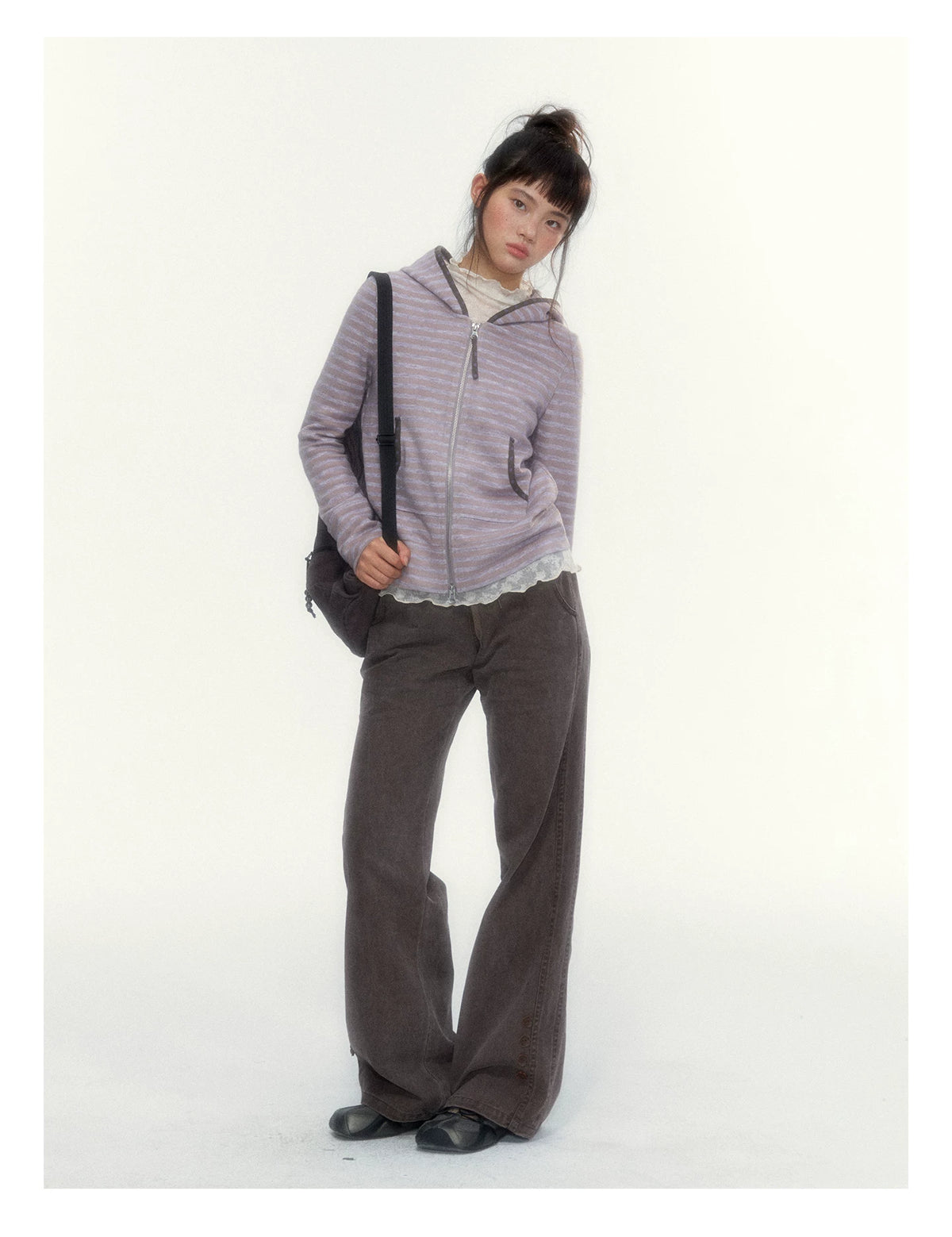 "A Season Called Autumn" Coffee Brown Vintage Washed Wide-Leg Utility Pants