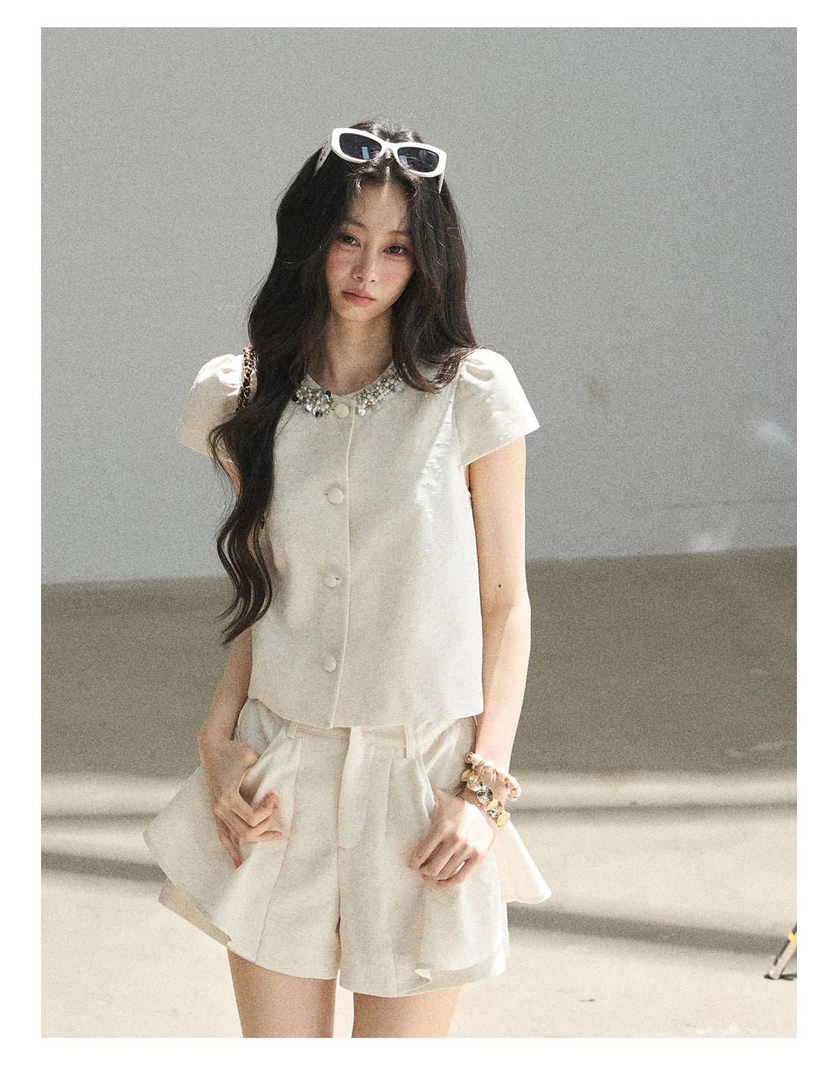 "Summer in the Sunlight" Dutch Cream Tweed Two-Piece Set