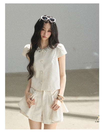 "Summer in the Sunlight" Dutch Cream Tweed Two-Piece Set