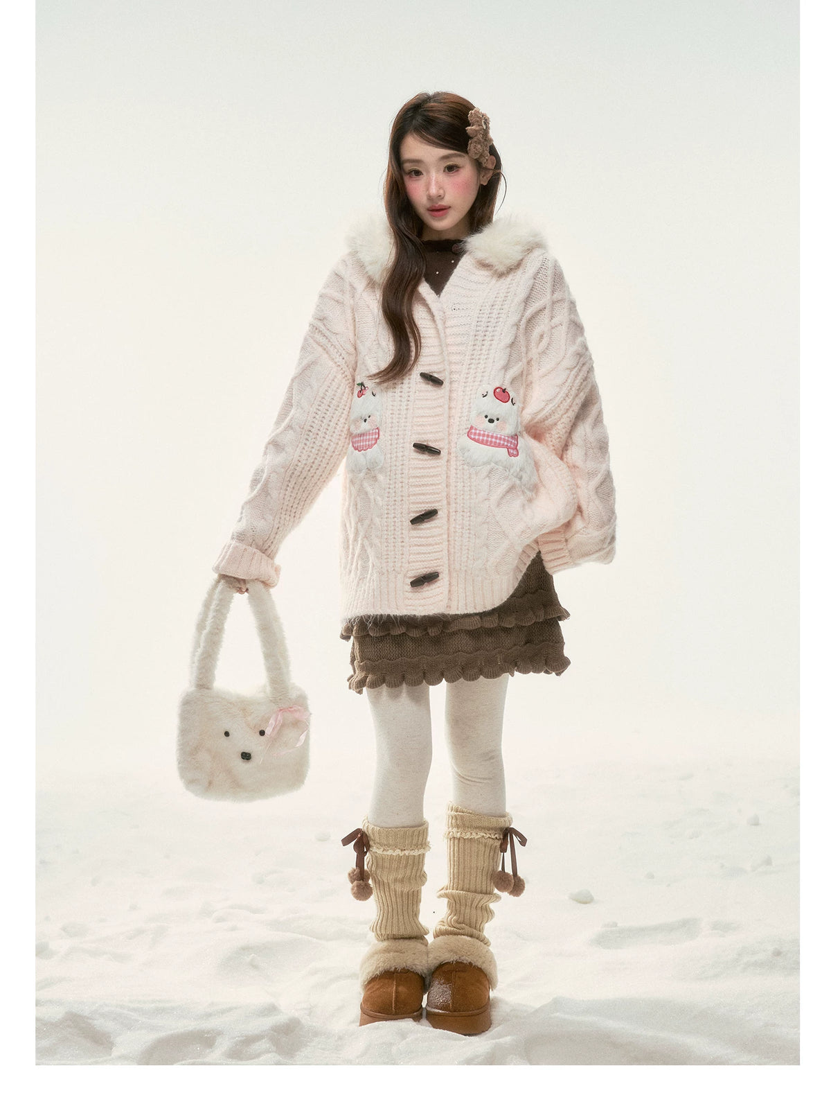 BIBIBENCY - Pink West Highland Terrier Knit Cardigan