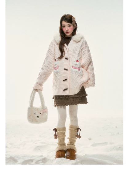 BIBIBENCY - Pink West Highland Terrier Knit Cardigan
