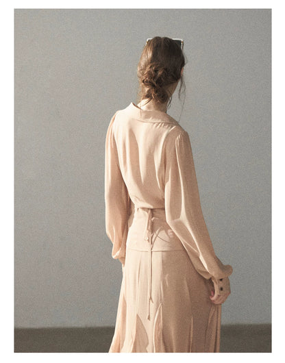 AOMALM - "The Next Fallen Leaf" Cinnamon Pink 2-Piece Set (Shirt / Cami Dress)