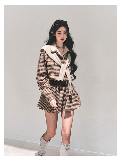 少也眼 “She Walked Through Yesterday" Coffee Layered Dress