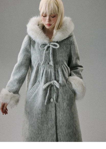 LOST FOREST - Gray 60% Wool Doll-Inspired Cape Coat