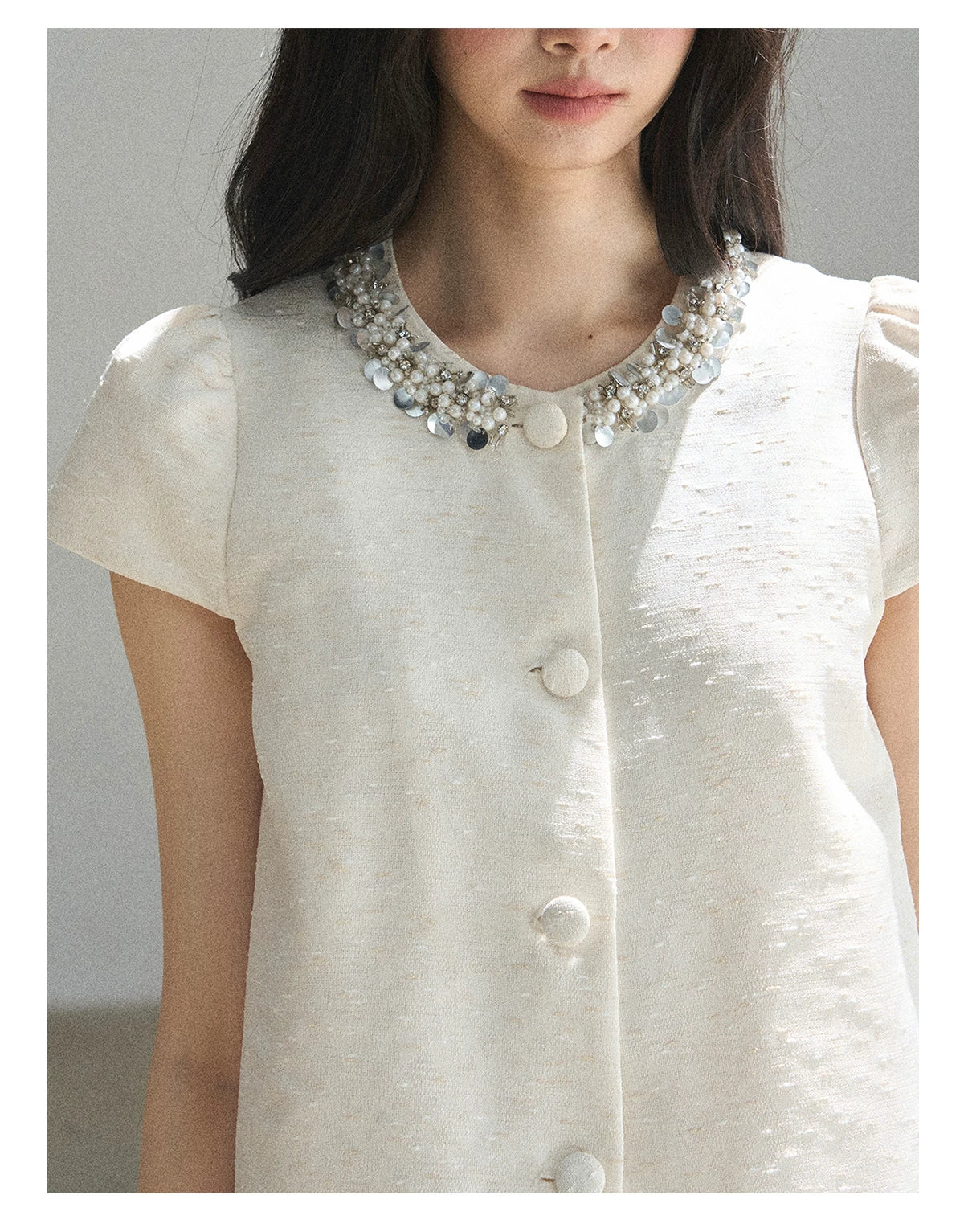 "Summer in the Sunlight" Dutch Cream Tweed Two-Piece Set