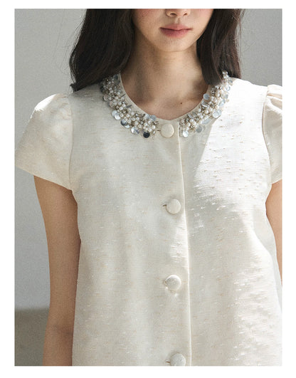 "Summer in the Sunlight" Dutch Cream Tweed Two-Piece Set