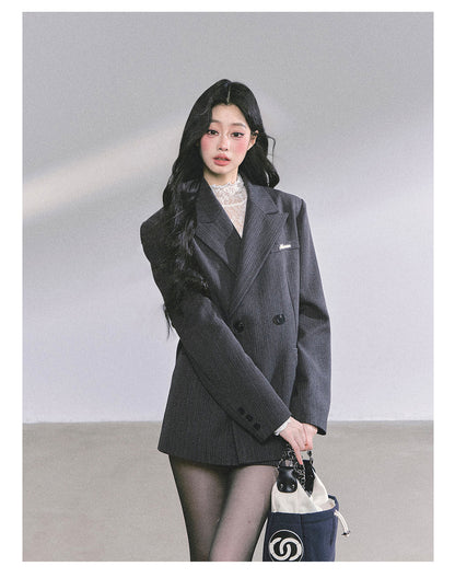 少也眼 “Miu-Inspired Intellectual Muse” French Hepburn Blazer 8978645
