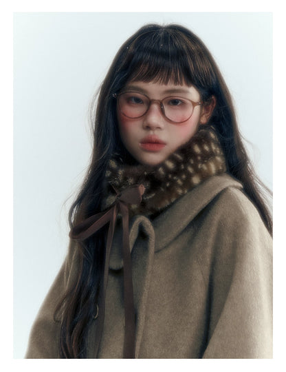 Horridale - Asymmetric Peter Pan Collar Wool-Blend Cape Coat – Oatmeal Beige
