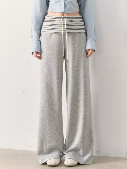[TMMG] "Effortless Relaxed Style" — Faux-Layered Shirt & Knit Cuffed Pants Set