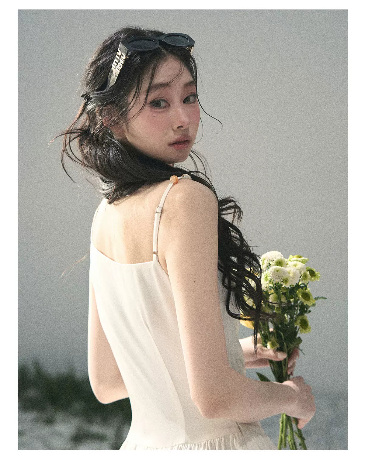 "Moonlight Sonata" Camellia White Elegant Sleeveless Maxi Dress
