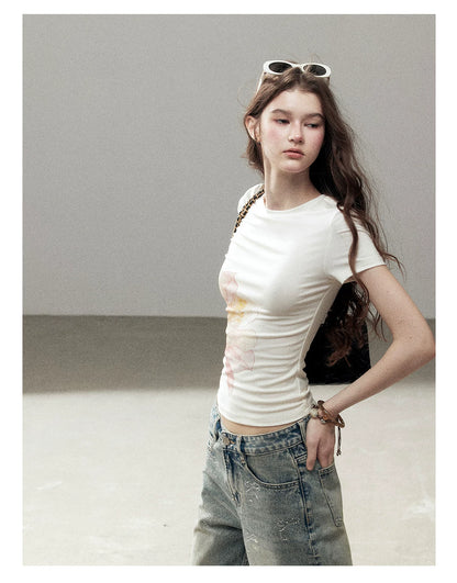 "When Secrets Bloom" Dutch Cream Fitted Baby Tee