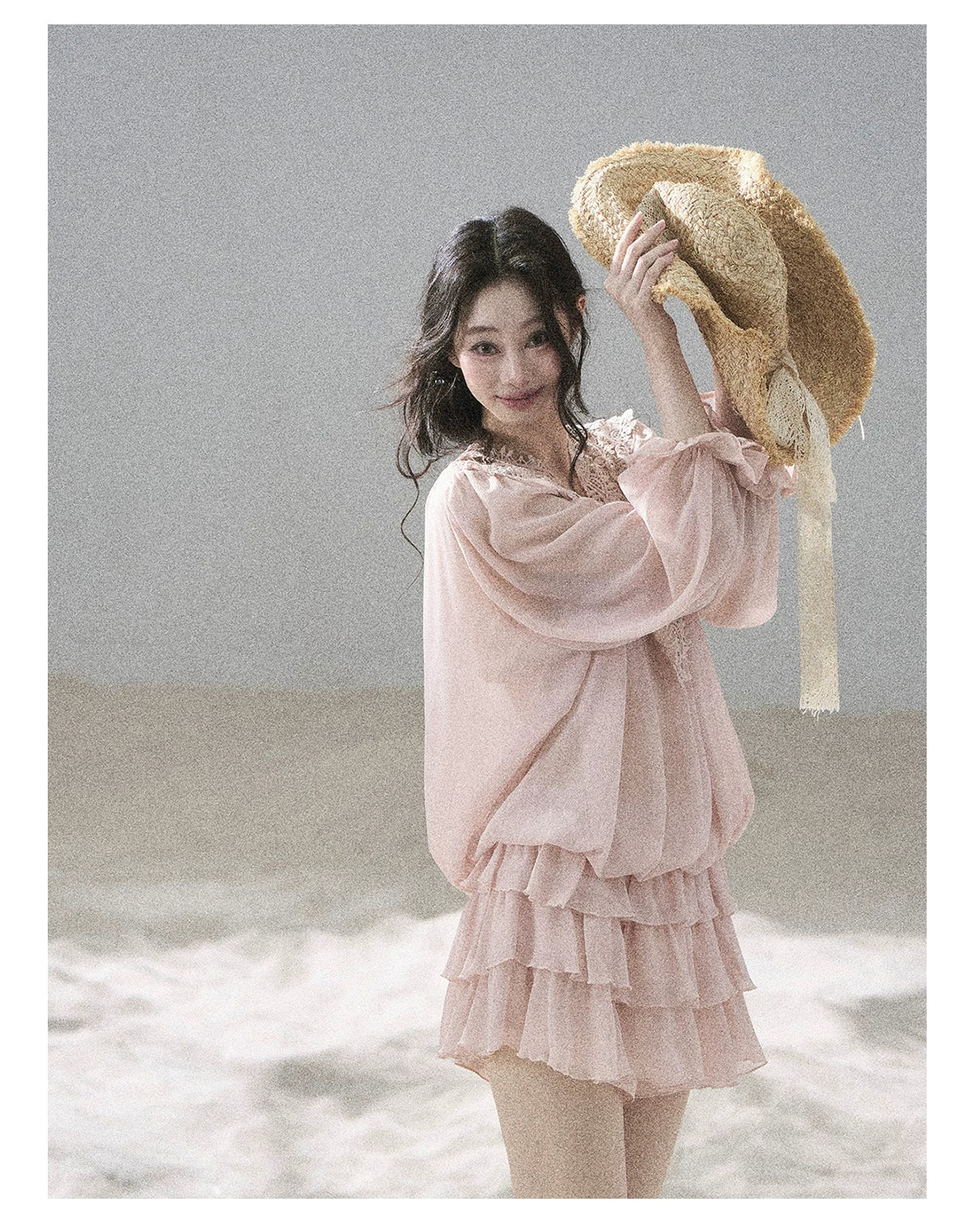 "Flowers on the Breeze" Blush Pink Top & Mini Skirt Two-Piece Set