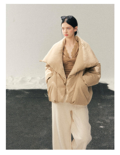 040126 "The Fluffiness of Snow" Down Jacket - Milk Tea Beige