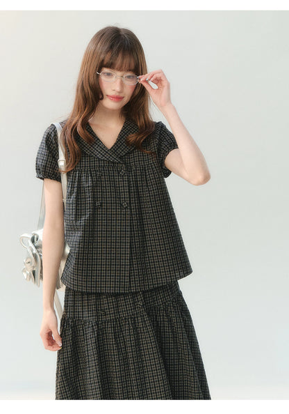 "Sea Breeze Chronicle" Black Sailor Collar Skirt Set LL2026185