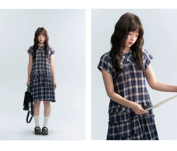 "Weekend Diary" Ruffle Tiered Polo Midi Dress