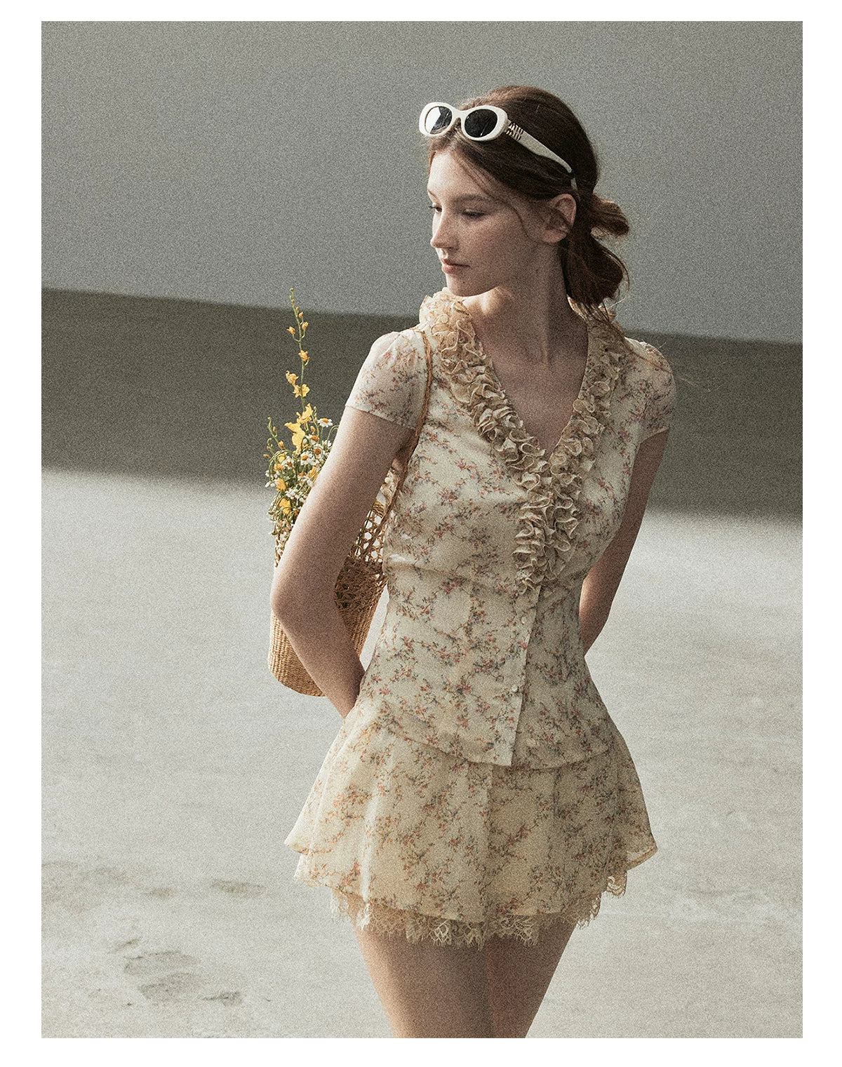 "Daisies in Your Arms" Soft Goose Yellow Chiffon Set