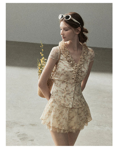 "Daisies in Your Arms" Soft Goose Yellow Chiffon Set