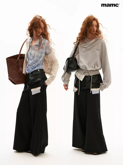 MAMC - Black Sleek Edge Wide-Leg Trousers