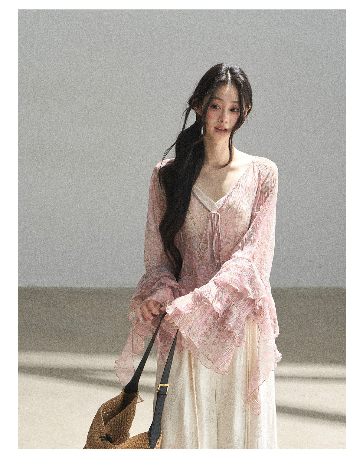 170726 "A Place Where Softness Rests" Lotus Mauve Ruffle Tie-Front Cover-Up Cardigan