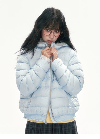 CAN - "Twilight Snow" Hooded 90% White Duck Down Puffer Jacket (Hibiscus Purple / Baby Pink / Water Blue)