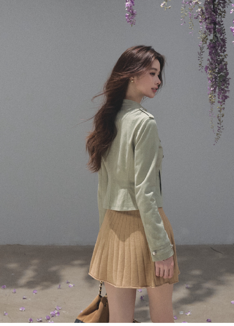 OAKMOO/ Napoleon-Style Fitted Cotton Jacket