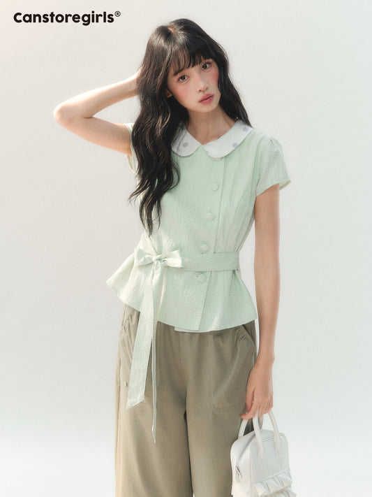170726C "Midsummer Green Apple" Mint Doll Collar Skirt Set