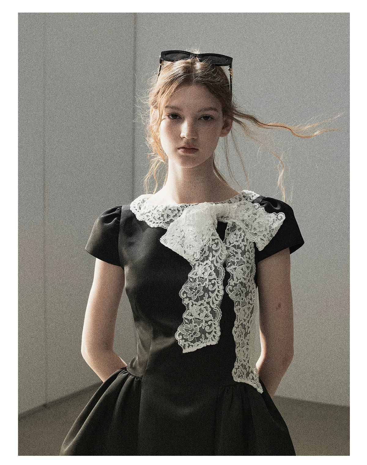 "A River Woven by Moonlight" Rich Black Lace Cocktail Mini Dress