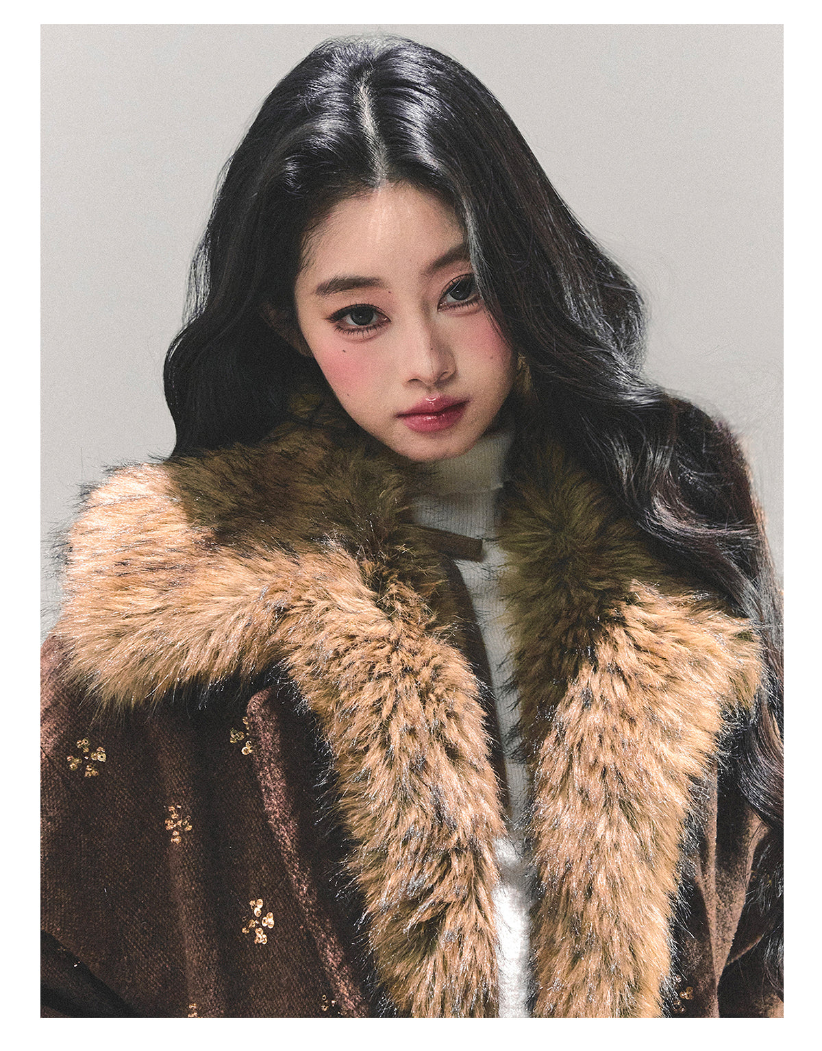 少也眼 “Whispers of Snowfall” Wool-Blend Quilted Two-Piece Set 453454