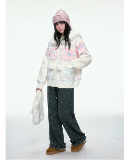 BIBIBENCY - Dark Gray Polka Dot Sweatpants